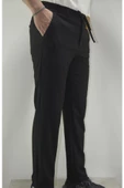 MAZSAY Erkek Gofre Licralı Jogger Pantolon Siyah - 3