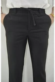 MAZSAY Erkek Gofre Licralı Jogger Pantolon Siyah - 2