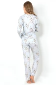 DoReMi Blue Grace Uzun Kollu Bayan Pijama Takımı - 5