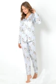 DoReMi Blue Grace Uzun Kollu Bayan Pijama Takımı - 2