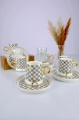 Acar Almond Gri 6 Kişilik Porselen Kahve Fincanı Takımı - 90 ml 0125 - 3