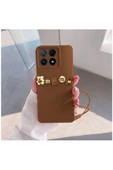Xiaomi Poco X6 Pro 5G Uyumlu Kılıf Zebana Love Bear Silikon Kılıf Kahverengi thumbnail 1
