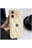 Apple iPhone 11 Uyumlu Kılıf Zebana Camellia Deri Kılıf Bej thumbnail 1
