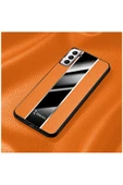 Samsung Galaxy S22 Uyumlu Kılıf Premium Deri Kılıf Turuncu thumbnail 3