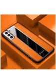 Samsung Galaxy S22 Uyumlu Kılıf Premium Deri Kılıf Turuncu thumbnail 1