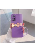 Xiaomi Mi 10t Uyumlu Kılıf Love Bear Silikon Kılıf Pembe - Lila - 1