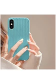Apple iPhone X Uyumlu Kılıf Zebana Woven Silikon Kılıf Lila thumbnail 6
