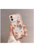 Apple Iphone 11 Uyumlu Kılıf Bear And Rabbit Silikon Kılıf Kahverengi thumbnail 1