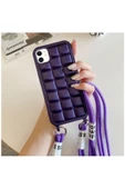 Apple iPhone 11 Uyumlu Kılıf Zebana Boyun Askılı Rope Silikon Kılıf Açık Mavi - 5