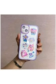 Apple Iphone 14 Uyumlu Kılıf Bear And Rabbit Silikon Kılıf Lila thumbnail 1