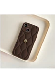 Apple iPhone 15 Uyumlu Kılıf Zebana Camellia Deri Kılıf Kahverengi thumbnail 2