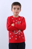 ÇOCUK YILBAŞI SWEAT NOEL BABA VE KAR TANESİ BASKILI RİBANALI E15 - 3