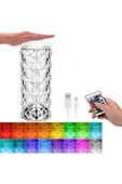Kristal Şarjlı RGB Masa ve Gece Lambası – Kumandalı, Ayarlanabilir Işık, Dekoratif Lamba - 6