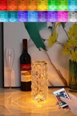 Kristal Şarjlı RGB Masa ve Gece Lambası – Kumandalı, Ayarlanabilir Işık, Dekoratif Lamba - 1