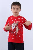 ÇOCUK YILBAŞI SWEAT NOEL BABA VE KAR TANESİ BASKILI RİBANALI E15 - 2