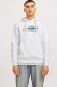 Jack Jones Erkek Beyaz Kapüşonlu Sweatshirt Regular Fit Kanguru Cepli Yumuşak Dokulu12262421 - 1