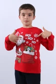 ÇOCUK YILBAŞI SWEAT NOEL BABA VE KAR TANESİ BASKILI RİBANALI E29 thumbnail 5
