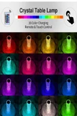 Kristal Şarjlı RGB Masa ve Gece Lambası – Kumandalı, Ayarlanabilir Işık, Dekoratif Lamba - 2