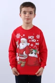 ÇOCUK YILBAŞI SWEAT NOEL BABA VE KAR TANESİ BASKILI RİBANALI E29 thumbnail 7