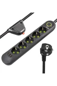 Akım Korumalı 5 'li Grup Priz 3 USB Çıkış 1.5 Metre Kablolu Uzatma Kablosu Isıya Dayanaklı Anahtarlı - 4