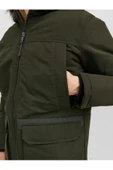 Jack Jones Erkek Yeşil Kapüşonlu Outdoor Parka 12235858 - 7