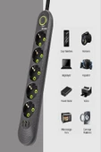 Akım Korumalı 5 'li Grup Priz 3 USB Çıkış 1.5 Metre Kablolu Uzatma Kablosu Isıya Dayanaklı Anahtarlı - 2