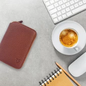 Rich Smith Mini Fermuarlı Cüzdan Hakiki Gerçek Deri 10607 Taba (Mat) thumbnail 2