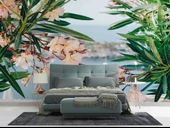 Pembe Çiçek ve Deniz Manzaralı Duvar Kağıdı thumbnail 2