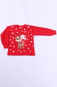 ÇOCUK YILBAŞI SWEAT NOEL BABA VE KAR TANESİ BASKILI RİBANALI E29 HCM00346 - 2