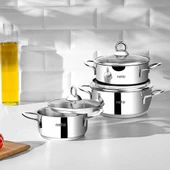 Nehir Silver Çelik 6 Parça Mini Tencere Seti - 1