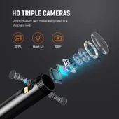 DEPSTECH Üç Lensli Boroskop 5 Inc IPS Ekran 1080P HD - 5m Kablo - 2