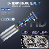 Oiiwak İki Yönlü Eklemli Boroskop, Işıklı 6.2mm Endoskop - 1.6m Kablo - 4