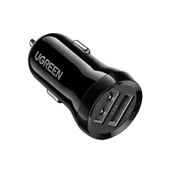 UGREEN 24W ARAÇ ÇAKMAKLIK SARJ CIHAZI 2XUSB-A SIYAH 50875 - 1