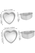 Kek Kalıbı Kalpli Bisküvi Kalp Şeklinde Alüminyum 6 Adet ağız çapı 10 cm yükseklik 3 cm thumbnail 7