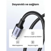 UGREEN USB-C 60W 3A QC PD ÖRGÜLÜ HIZLI SARJ KABLOSU 1 MT SIYAH 50150 - 3
