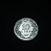 Escoines Koleksiyon 399636751cc927b753 1987 Alüminyum 10lira ÇİL+ eski madeni para thumbnail 4