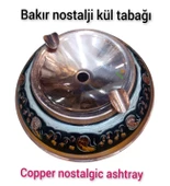Nostaljik bakır kül tablası Bakır Nostalji Küllük 2 adet hicivli Nostalji Bakır Küllük - 3