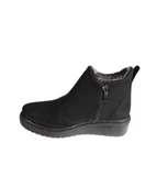 YAZKIŞ Kadın Siyah Mat Cilt Bağcıksız Yandan fermuarlı Yanı Taşlı İçi Kürklü 4cm Kalın Düz Taban Bot thumbnail 3