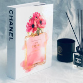 CHANEL PINK FREE PARFUME COVER OPENABLE DECORATIVE BOOK BOX - 1