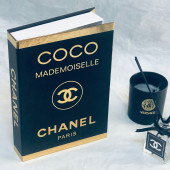 CHANEL CLASSIC OPENABLE DECORATIVE BOOK BOX BLACK & GOLD - 1
