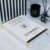 CHANEL CLASSIC OPENABLE DECORATIVE BOOK BOX WHITE & GOLD - 2
