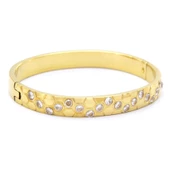 BZ Altın Kaplama Zirkon Taşlı Kadın Spor Kelepçe BLZ-528 - 4