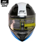 MTS 966 WX91 ÇENE AÇILIR SİYAH-BEYAZ-MAVİ KASK thumbnail 3