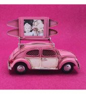 Fotoğraf Çerçevesi Ve Kumbara Nostalji Pembe VosVos Araba thumbnail 1