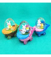 Mini Bebek Arabalı Tavşan Kar Küresi - 1