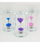 Renkli Kumlu Küçük Boy Cam Kum Saati - 1