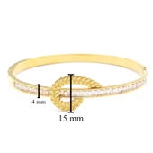 BZ Altın Kaplama Zirkon Taşlı Buğday Model Kadın Spor Kelepçe BLZ-532 - 3