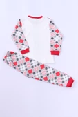 ÇOCUK YILBAŞI PİJAMA TAKIMI NOEL BABA BASKILI RİBANALI D8 thumbnail 4