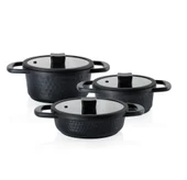 Schafer Hektor 3 lü Döküm Tencere Seti 6 Parça Siyah thumbnail 1