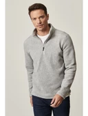 AC&Co / Altınyıldız Classics Erkek Gri Anti-pilling Tüylenme Yapmayan Standart Fit Dik Bato Yaka Soğuk Geçirmez Polar Sweatshirt - 1